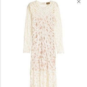 Long lace white dress!